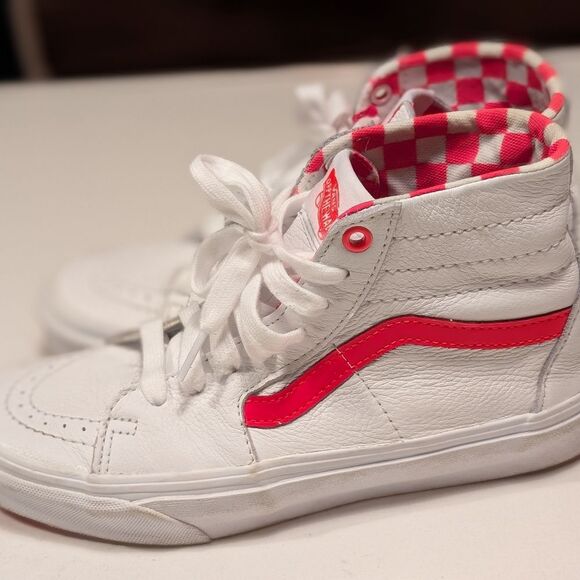 Rare Vans Sk8-Hi Wingtip Leather Sneakers Salmon Pink Y2K Retro Indie Sleaze 8 - Picture 6 of 9